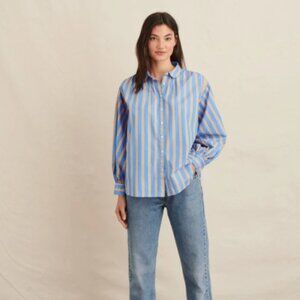 Alex Mill Kit Stripes Button Down Shirt in Blue/Orange size Medium (M)